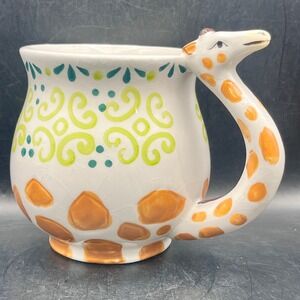 Giraffe Handle Coffee Mug Cup Boston Warehouse Trading 4.75‎ In Crazing 16 oz